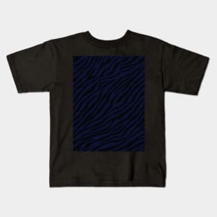 Savage Distressed Black and Dark Blue Tiger Pattern Animal Print Wild Safari Kids T-Shirt